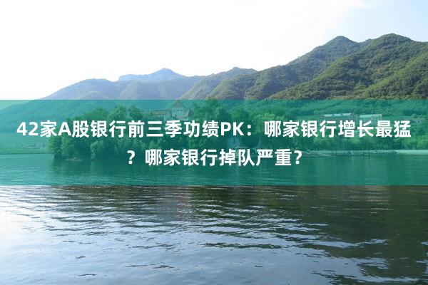 42家A股银行前三季功绩PK：哪家银行增长最猛？哪家银行掉队严重？